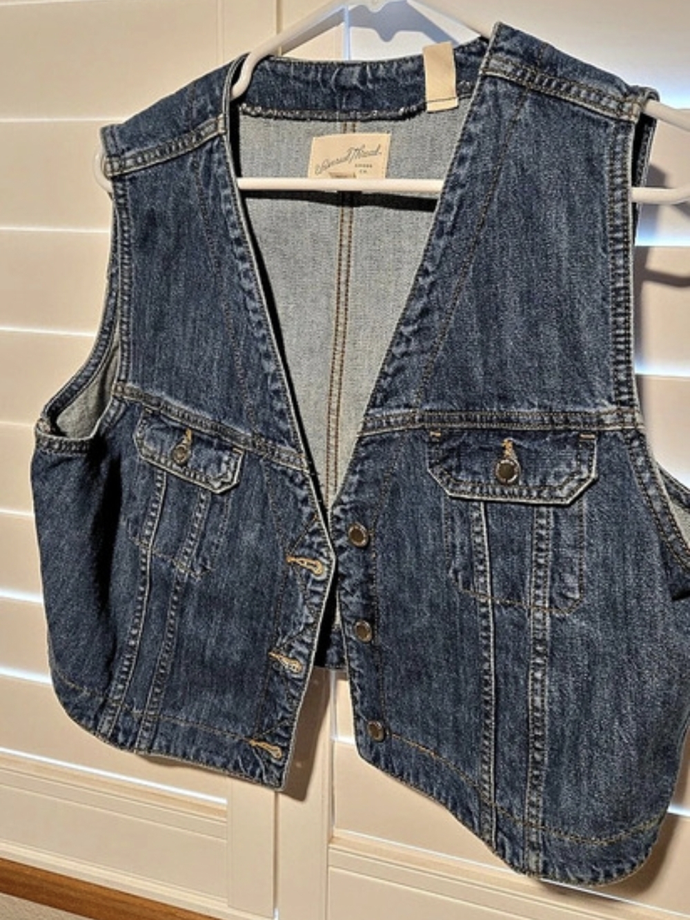Universal Thread Denim Button-Front Vest Blue XL